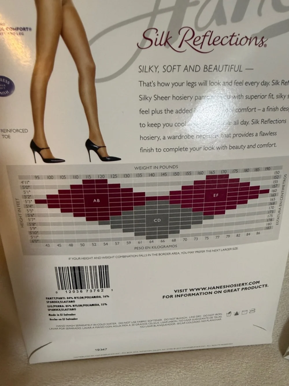 Hanes Silk‎ Reflections Pantyhose Bundle Size AB Nude Little Color Q00718 Q0B184